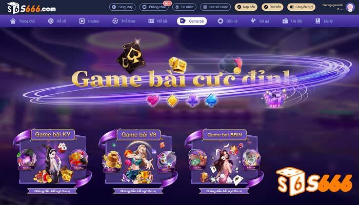 Hệ thống game bài S6 đa dạng và chất lượng