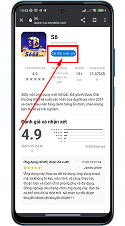 Tải app S6 trên hệ điều hành IOS